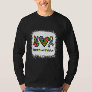 Camiseta Símbolo de Paz Amor Autismo Amor Conscientização d