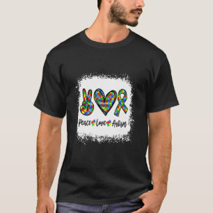Camiseta Símbolo de Paz Amor Autismo Amor Conscientização d