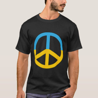 Camiseta Símbolo de Paz Com as Cores da Bandeira da Ucrânia