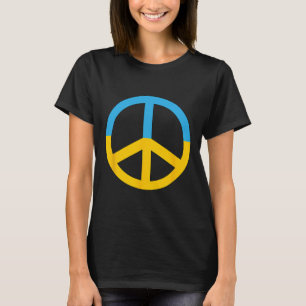 Camiseta Símbolo de Paz Com as Cores da Bandeira da Ucrânia
