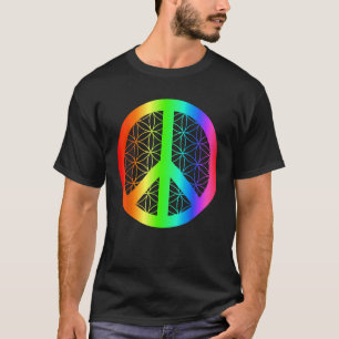 Camiseta Símbolo De Paz De Amor Flor Da Vida