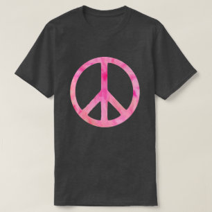 Camiseta Símbolo de Paz de Tie Dye Rosa