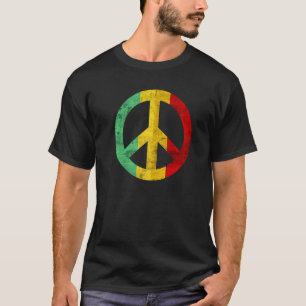 Camiseta Símbolo de Paz Distressed Hippie Liberdade Igualda