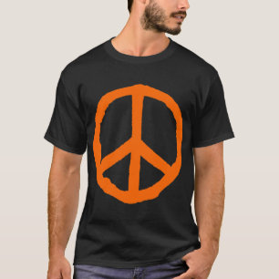 Camiseta Símbolo de paz duro - laranja no escuro