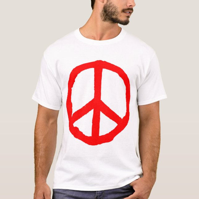 Camiseta Símbolo de paz duro - Vermelho (Frente)