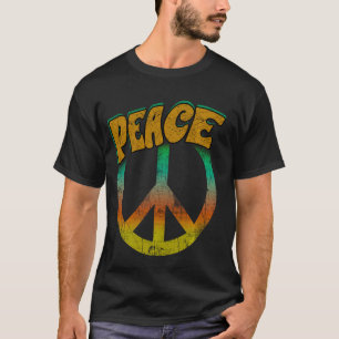 Camiseta Símbolo de Paz em Groovy em Descanso Retro 60s 70s