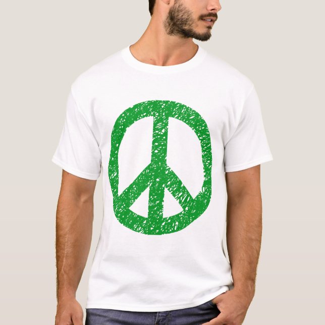 Camiseta Símbolo de Paz Escrito - Verde Grass (Frente)