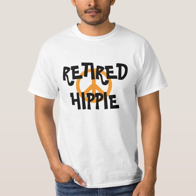 Camiseta Símbolo de paz Hippie aposentado (Frente)