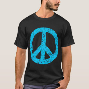 Camiseta Símbolo de paz rabiscado - Azul-céu