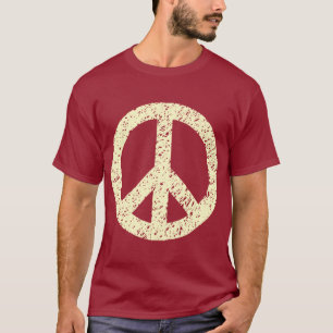 Camiseta Símbolo de paz rabiscado - Creme