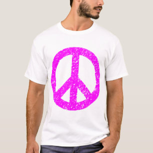 Camiseta Símbolo de paz rabiscado - Magenta