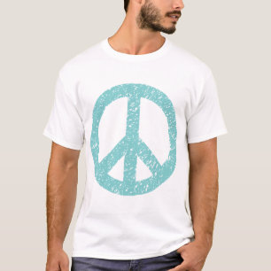 Camiseta Símbolo de paz rabiscado - Verde Azul