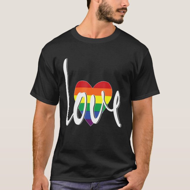 Camiseta Símbolo de paz Rainbow Lgbt Lésbica Orgulho gay (Frente)