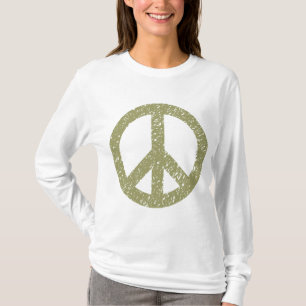 Camiseta Símbolo de paz Scribbled - Khaki