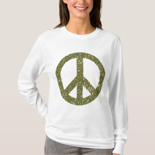 Camiseta Símbolo de paz Scribbled - monótono verde-oliva