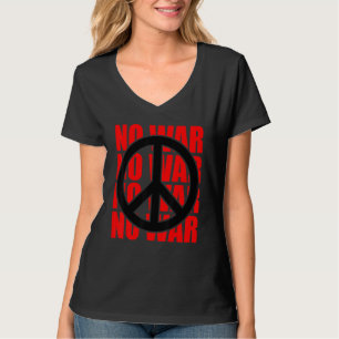 Camiseta Símbolo de Paz Sem guerra da Declaração Anti-Guerr