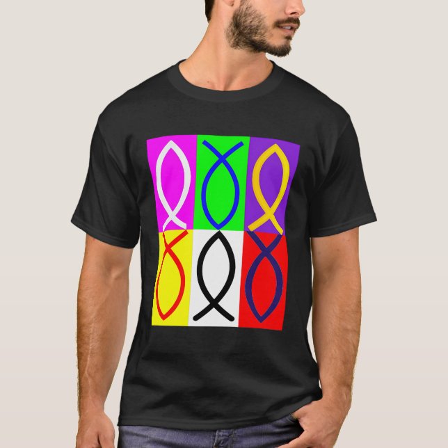 Camiseta Símbolo de Peixe Cristão 2 (Frente)