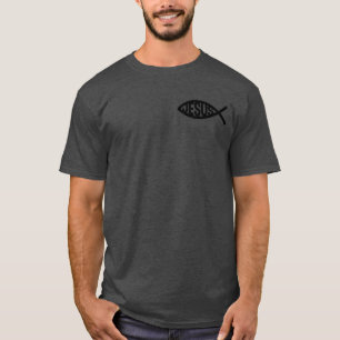 Camiseta Símbolo de Peixe Cristão com o Nome de Jesus