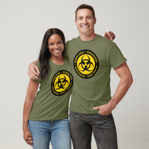 Camiseta Símbolo de perigo biológico amarelo T-shirt