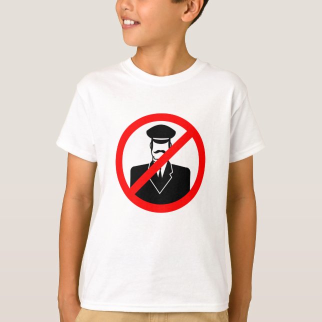 Camiseta Símbolo de Proibido Motorista Engraçado Aviso (Frente)