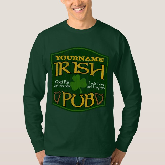 Camiseta Símbolo de Pub Irlandês Personalizado (Frente)
