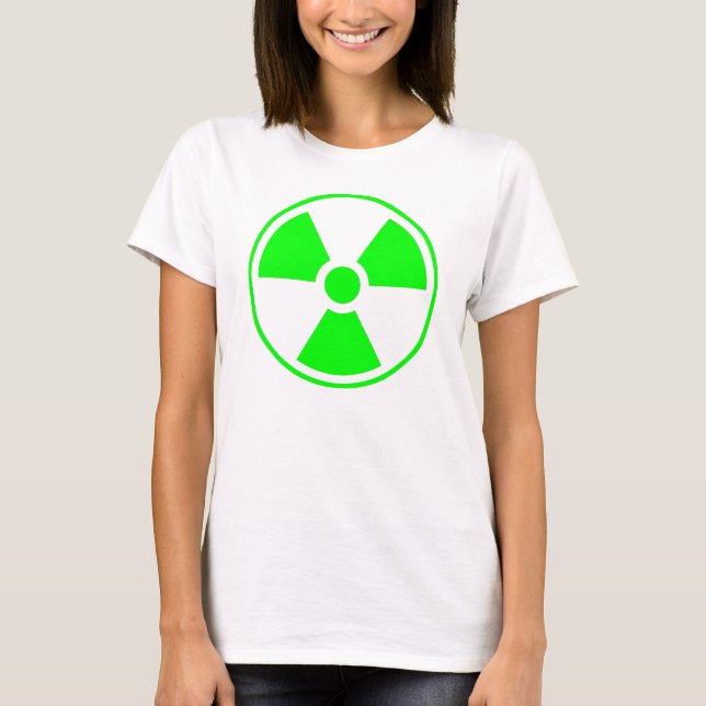 Camiseta Símbolo de radiação radioativa nuclear em verde (Frente)