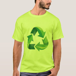 Camiseta Símbolo de Reciclagem Ecológica Folha Ver