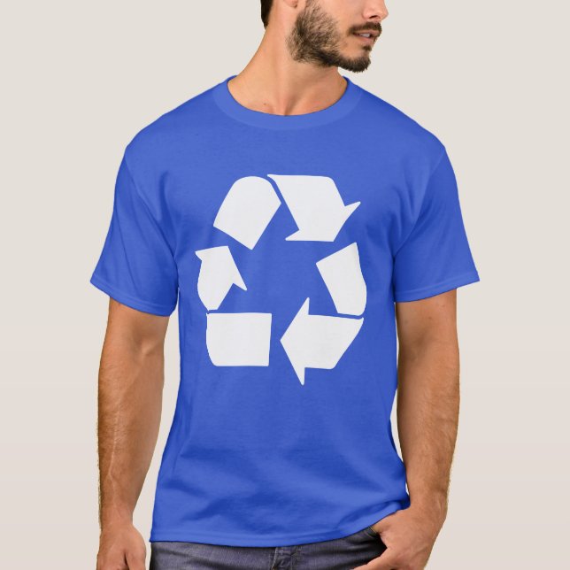 Camiseta Símbolo de Reciclar Branco legal (Frente)