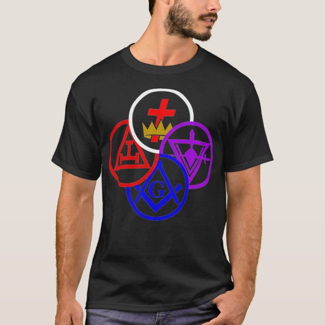 Camiseta Símbolo de rituais Mashônica York, símbolo Freemas (Frente)