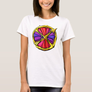 Camiseta Símbolo de Sagitário Colorido com Pedras Preciosas