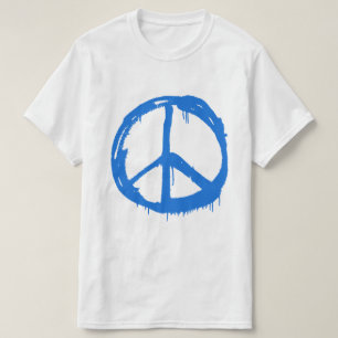Camiseta Símbolo de sinal de paz azul