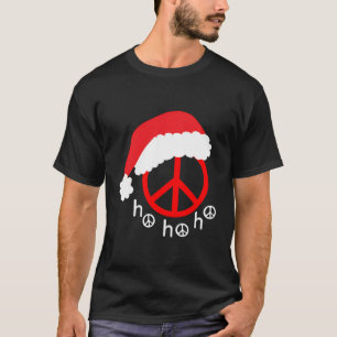 Camiseta Símbolo de Sinalização de Paz de Natal Vermelho co