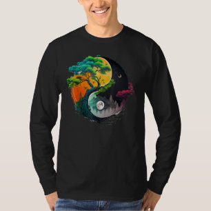 Camiseta Símbolo de Taoismo natural Yin Yang em Zen Taijitu