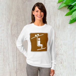 Camiseta Símbolo de Teleférico Rústico Ícone de Esportes de