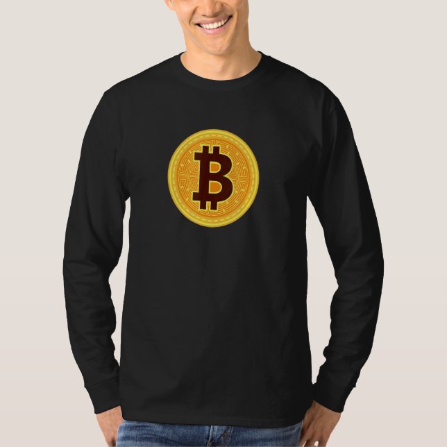Camiseta Símbolo de ticker Btc criptomoeda Bitcoin (Frente)