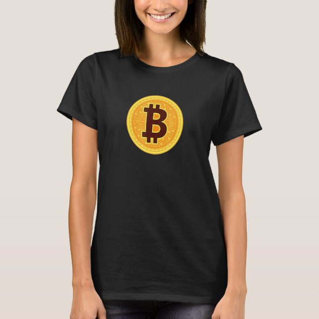 Camiseta Símbolo de ticker Btc criptomoeda Bitcoin (Frente)