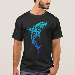 Camiseta Símbolo de Tubarão de Cultura Azul, Haka Kia Ora D