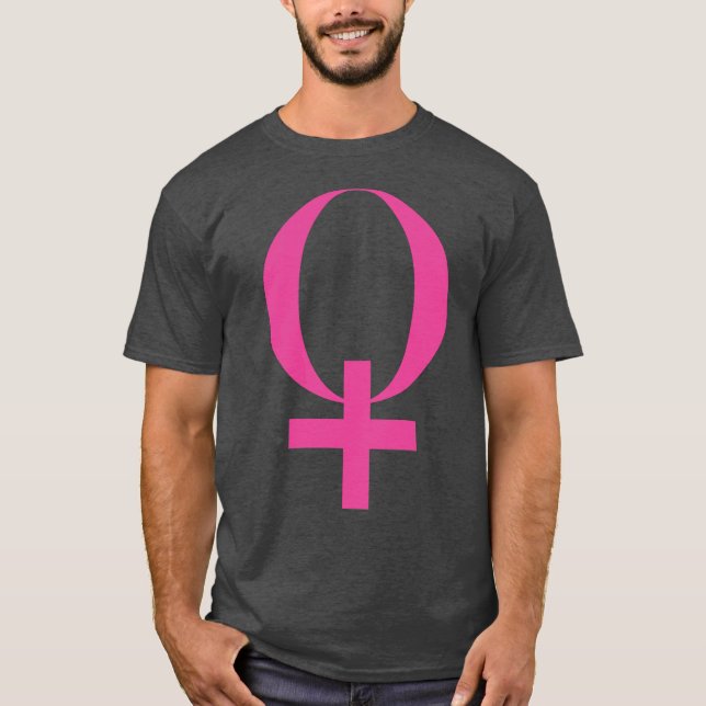 Camiseta Símbolo de Vênus Planeta (rosa) (Frente)