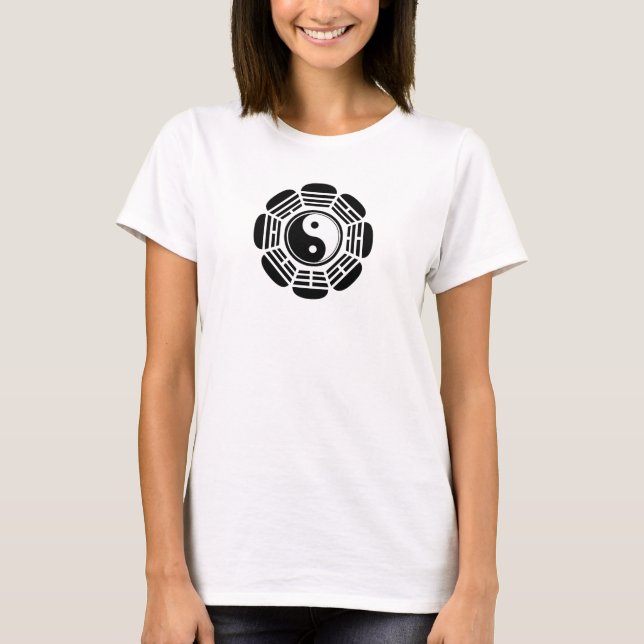 Camiseta Símbolo de Yin Tang da flor (Frente)