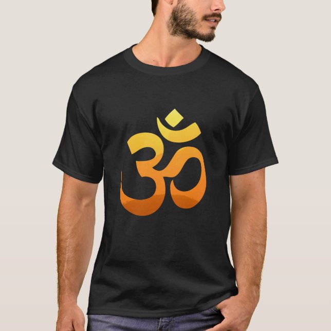 Camiseta Símbolo de Yoga Om Mantra do Lado Duplo Meditação  (Frente)