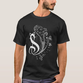 Camiseta Símbolo deClave de Sol de Gato Música & Amante de