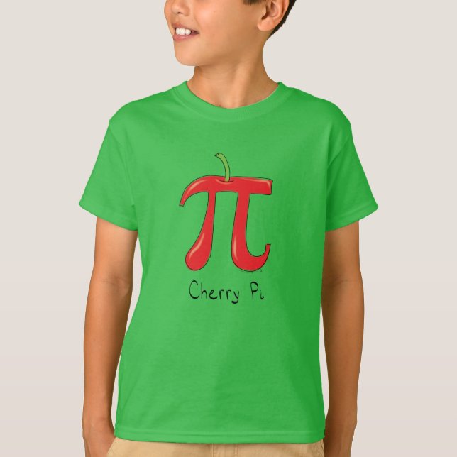 Camiseta Símbolo Divertido da Cereja Pi Matemática (Frente)