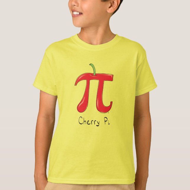Camiseta Símbolo Divertido da Cereja Pi Matemática (Frente)