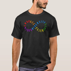 Camiseta Símbolo do Abraço à Neurodiversidade Arco-íris Inf