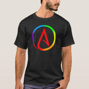 Camiseta Símbolo do ateu do arco-íris