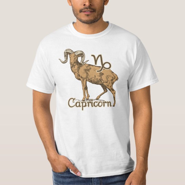 Camiseta Símbolo do Capricórnio do sinal do zodíaco (Frente)