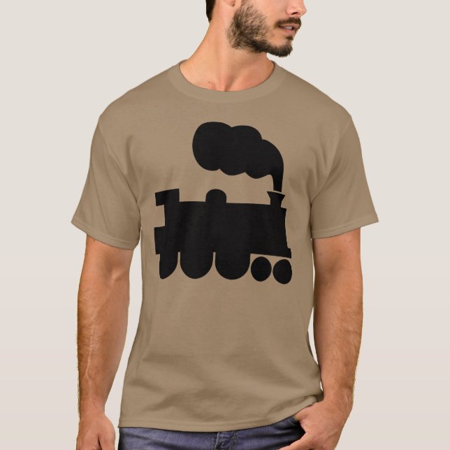 Camiseta Símbolo do comboio a vapor - Preto (Frente)