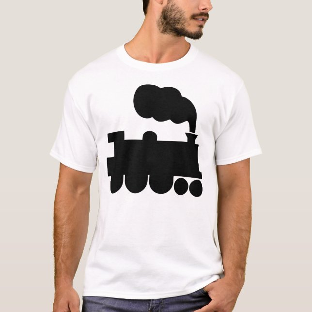 Camiseta Símbolo do comboio a vapor - Preto (Frente)