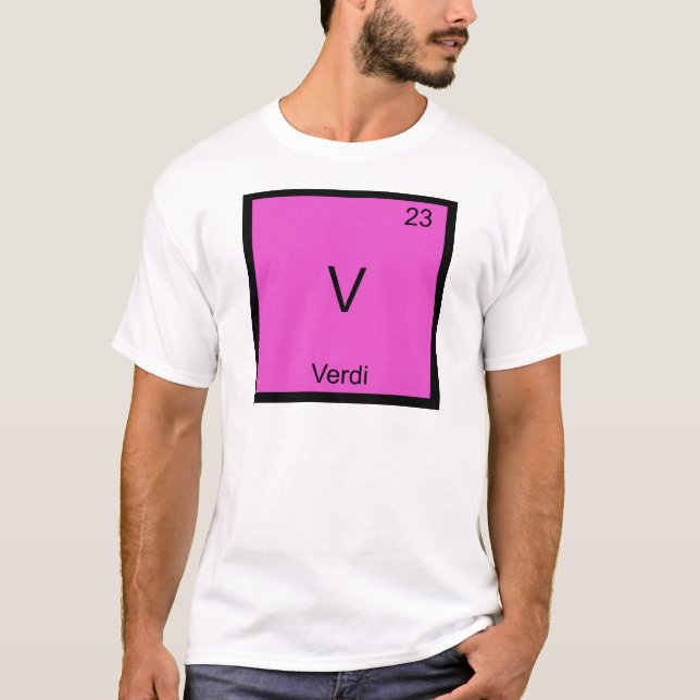 Camiseta Símbolo do Elemento Químico Divertido V - (Frente)