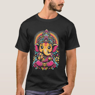 Camiseta Símbolo do Ganesha Infantil Yoga Hindu Elefante De